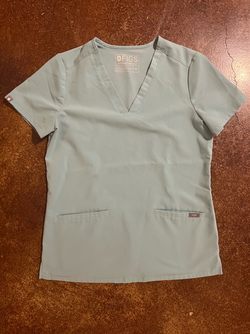 Figs Casma Scrub Top in Seaglass